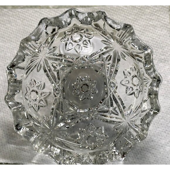 Hocking Glass Co Early American Prescut Coasters Ashtrays Clear Star of David - Picture 6 of 15